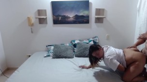 I fuck my wife's pussy on all fours and fill it with milk