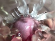 Close up camera in pussy. Sweet Cum inside pussy. 2/16