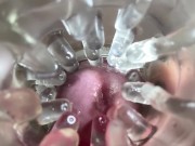Close up camera in pussy. Sweet Cum inside pussy. 9/16