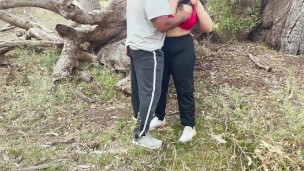 Indian Milf with Boy in Outdoor - Desi Wife Public Blowjob - Ass Spanking and Licking - Boobs Press