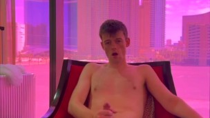 Jock Jerks Off and Shows off Ass and Fingers Tight Hole