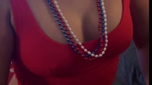 Sexy College Stepdaughter Sucks Daddy’s Cock on Election Night -Hot Election Erection