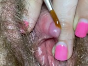 Extreme close up clitoris fetish edging video