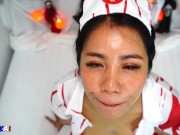 Thai Babe in Halloween Costume Sucking Cock 16/16