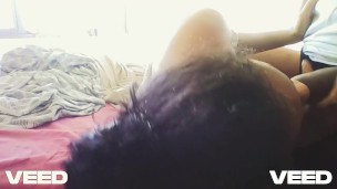 BIG BROWN MONSTER DICK SUCKING BLOW JOB EXOTIC EBONY COSPLAY BLUE DRESS