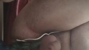 Chubby boy riding his dragon with vibrator in my ass