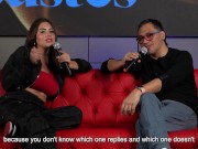 Sara Blonde se atraganta con una verga GORDA enfrente de su CORNUDO en Juan Bustos Show 4/16