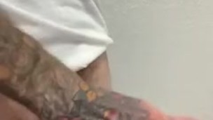Big fat cum from giant white cock