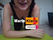 Girl in gym leggings does exercises and then humping a roller until orgasm 1/16