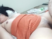 asking my slut wife if she was going to cum on the porn guys dick she replies ejaculating on my dick