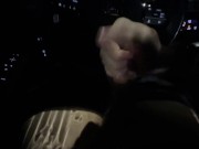 Sneaky masturbation in public *rain and music* messy cumshot in car 11/16