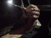 Sneaky masturbation in public *rain and music* messy cumshot in car 13/16