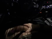 Sneaky masturbation in public *rain and music* messy cumshot in car 5/16