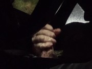 Sneaky masturbation in public *rain and music* messy cumshot in car 8/16