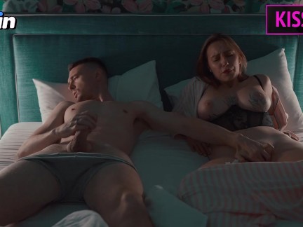 Hot Step mom cant lie without fuck and comes to Step son's shared bed for hard sex till cum in pussy