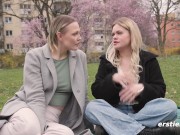 Ersties - Lesbische Anal-Strap-on-Erfahrung mit 2 sinnlichen Schönheiten 4/16