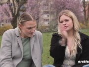 Ersties - Lesbische Anal-Strap-on-Erfahrung mit 2 sinnlichen Schönheiten 8/16