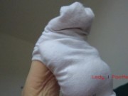 Mistress shows and orders to smell her feet in white socks, foot worship POV 12/16