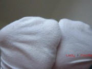 Mistress shows and orders to smell her feet in white socks, foot worship POV 7/16