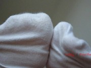 Mistress shows and orders to smell her feet in white socks, foot worship POV 9/16