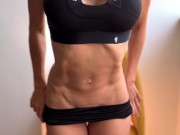 Huge tits in oil, hard abs, flexing, juicy masturbation and loud orgasms of Melissa Burn-Compilation 1/16