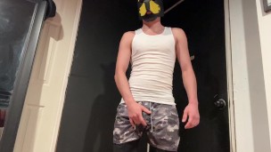 Pup Pissing, Jerking Big Cock, and Cumming
