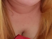 Woman Salivating Excessively on Her Panties, Close-Up