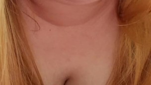 Woman Salivating Excessively on Her Panties, Close-Up