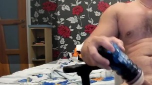 MichaelRagnar two toy on cock masturbate on webcam