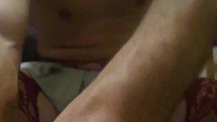 Amateur Sissy riding dildo while caged