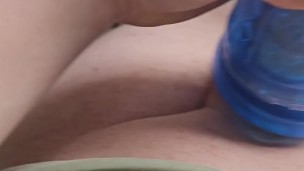 Jerking off with a sex toy and cumming