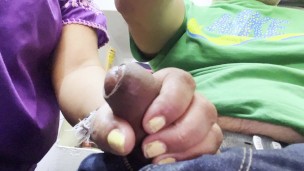 I love how she loves to grab my dick with his small hands