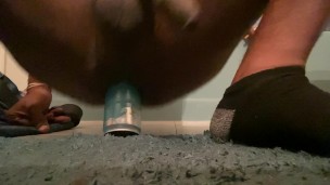 Up close taking a Red Bull can deep in my ass