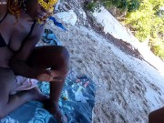 Wild sex on the beach for this kinky ebony