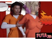 Futa3DX - Hot Blonde Gets Fucked In Threesome Prison Futa Style 3/16