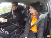 Fake Driving School - Stella Cox gets her large boobs out to pass her test 1/16