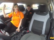 Fake Driving School - Stella Cox gets her large boobs out to pass her test 2/16