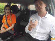 Fake Driving School - Stella Cox gets her large boobs out to pass her test 4/16