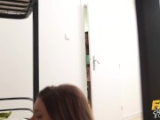 Fake Hostel - Conflict when horny Ebony babe with big tits and ass lures away brunettes cheating boyfriend 2/16