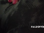 Slave sniffs and fucks the ass with his nose on the orders of the mistress, femdom ass worship POV 10/16