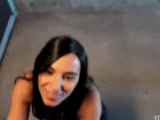 Hot Couple Quickie, Big Cock small pussy, Cum in Mouth 3/16