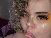 Goth GF sucks on toy for you 13/16