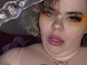 Goth GF sucks on toy for you 16/16