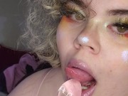 Goth GF sucks on toy for you 2/16