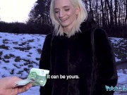 Public Agent - slim Italian blonde with petite body stretched out by big cock in hotel room 3/16