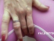 Sitting on the slave's face while looking at the phone, facesitting POV 15/16