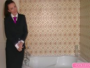 Wet And Horny Sophia Smith Soaks Her Tight Uniform In The Tub! 1/16