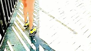 FRENCH BRIDGE OUTSIDE PUBLIC NAKED NUDE SOLO FEMALE