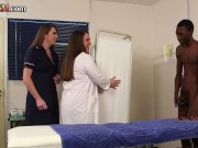 CFNM British nurses give 3way BJ for BBC 7/16