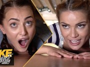 Fake Hostel - the classic girls Stuck Under A Bed with Cherry Kiss and Katy Rose fucked doggystyle